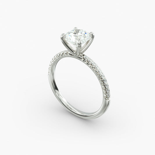 18K White Gold Lab Grown Diamond Engagement Ring 1.0-2.5ct