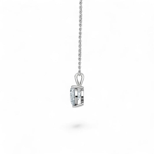 18K White Gold Heart - Shaped Lab Grown Diamond Necklace 1.0 - 3.0ct - Triple