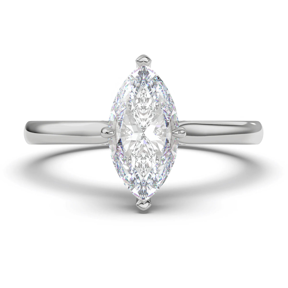 18K Yellow Gold Classica Marquise Cut Lab Grown Diamond Engagement Ring 1.0 - 2.0ct - Triple