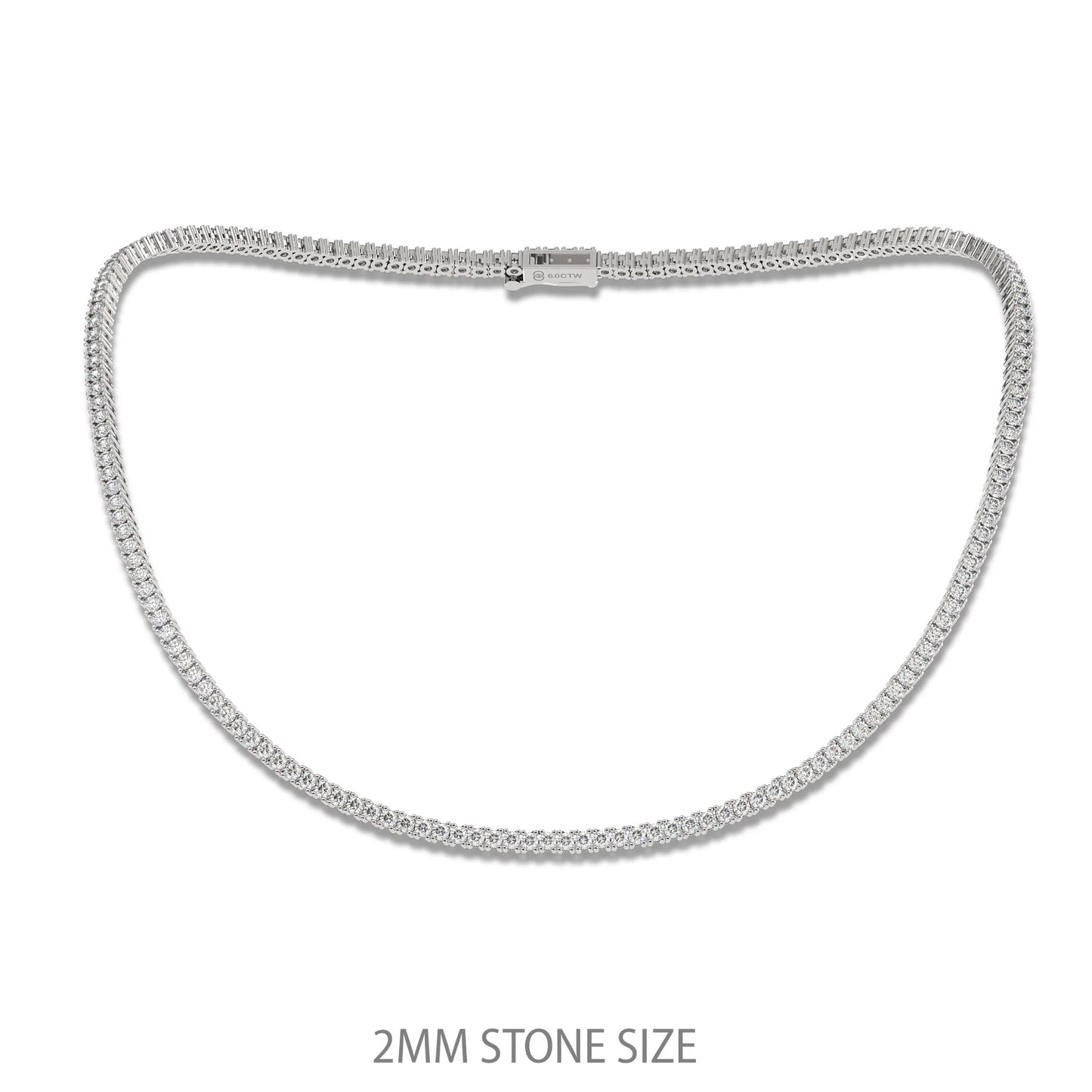 18K White Gold Lab Grown Diamond Tennis Bracelet 5.0-10.0ct
