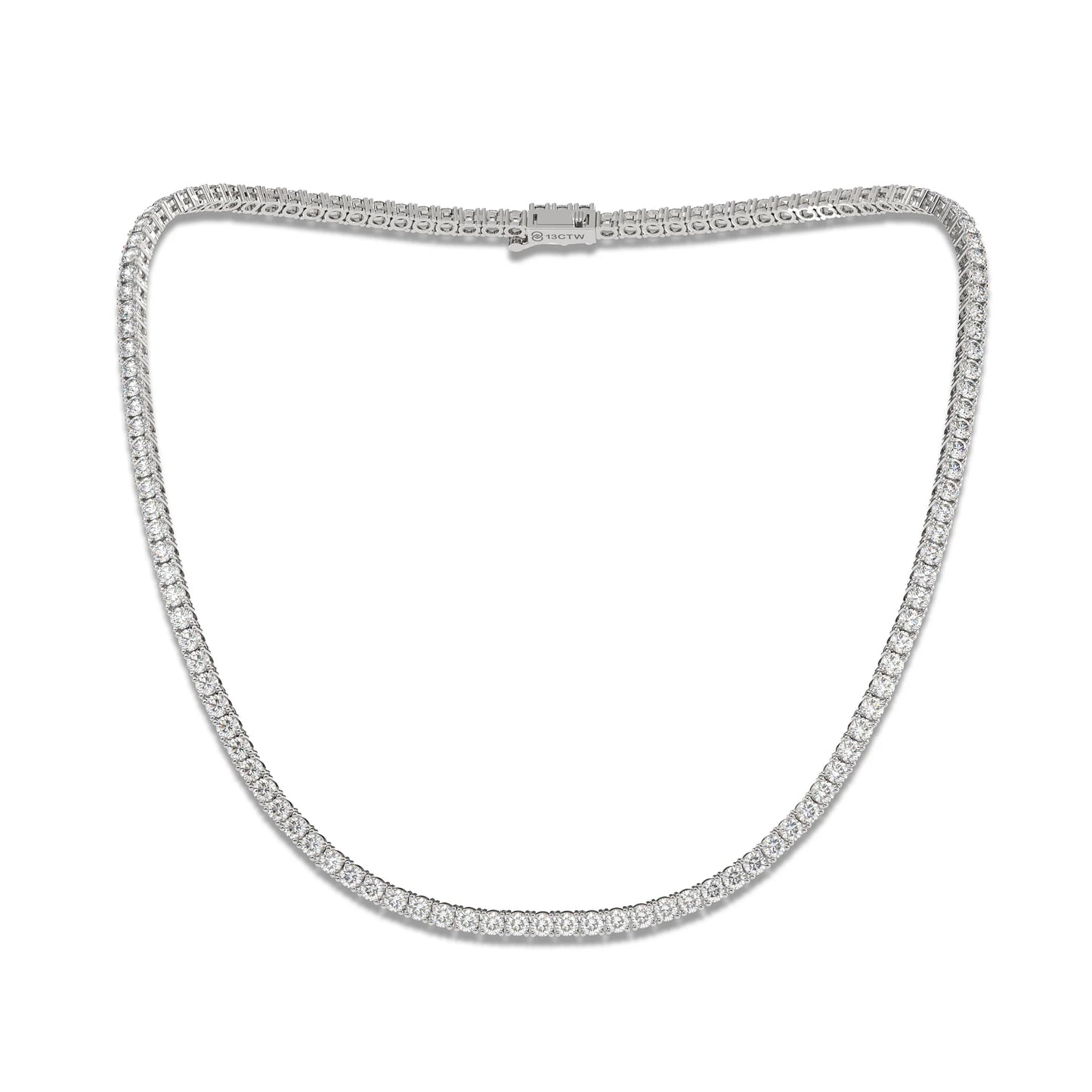 18K White Gold Lab Grown Diamond Tennis Bracelet 5.0-10.0ct
