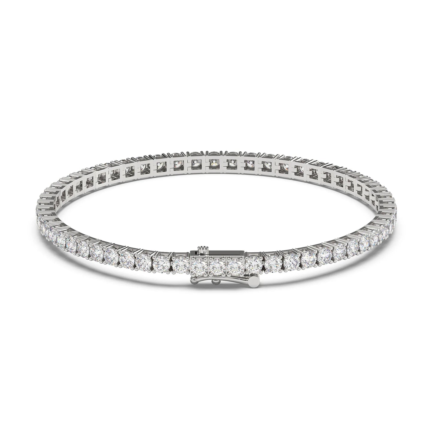 18K White Gold Lab Grown Diamond Tennis Bracelet 3.0-8.0ct