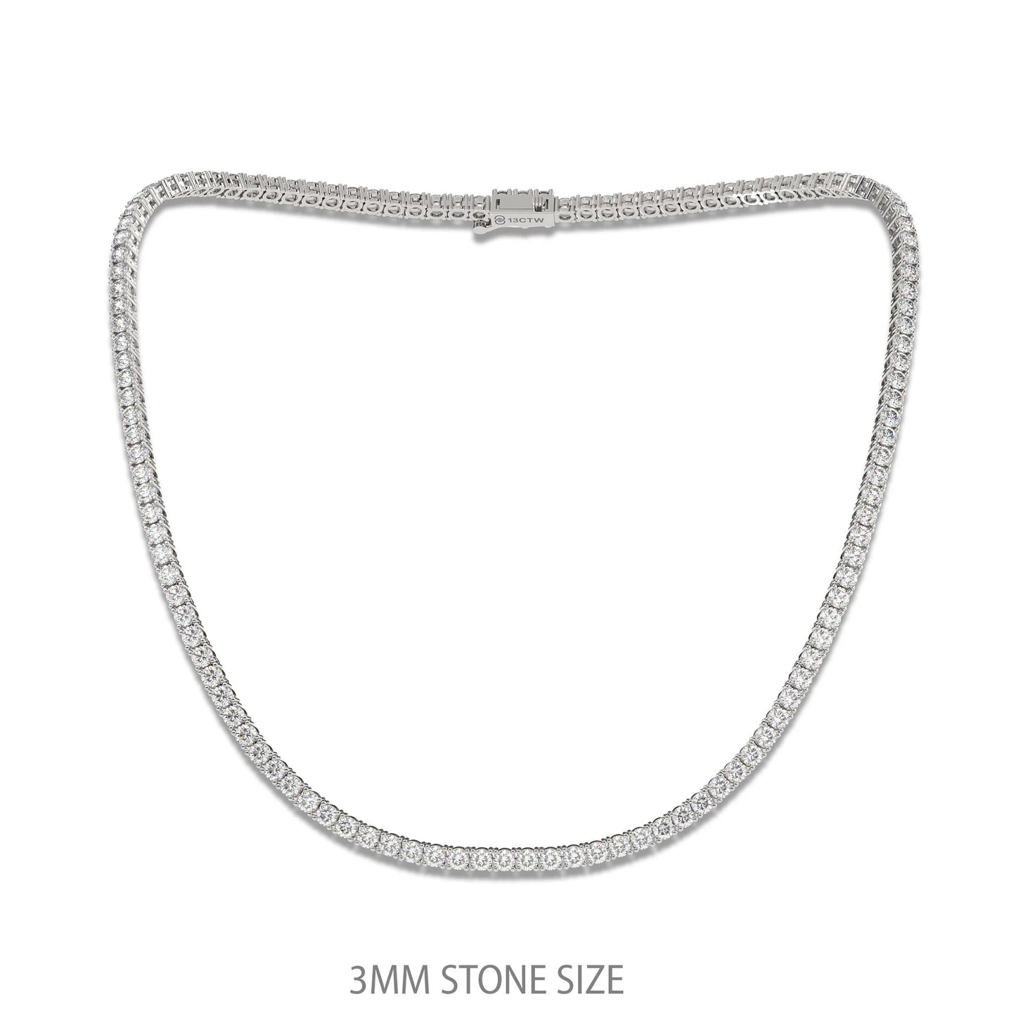 18K White Gold Lab Grown Diamond Tennis Bracelet 5.0-10.0ct