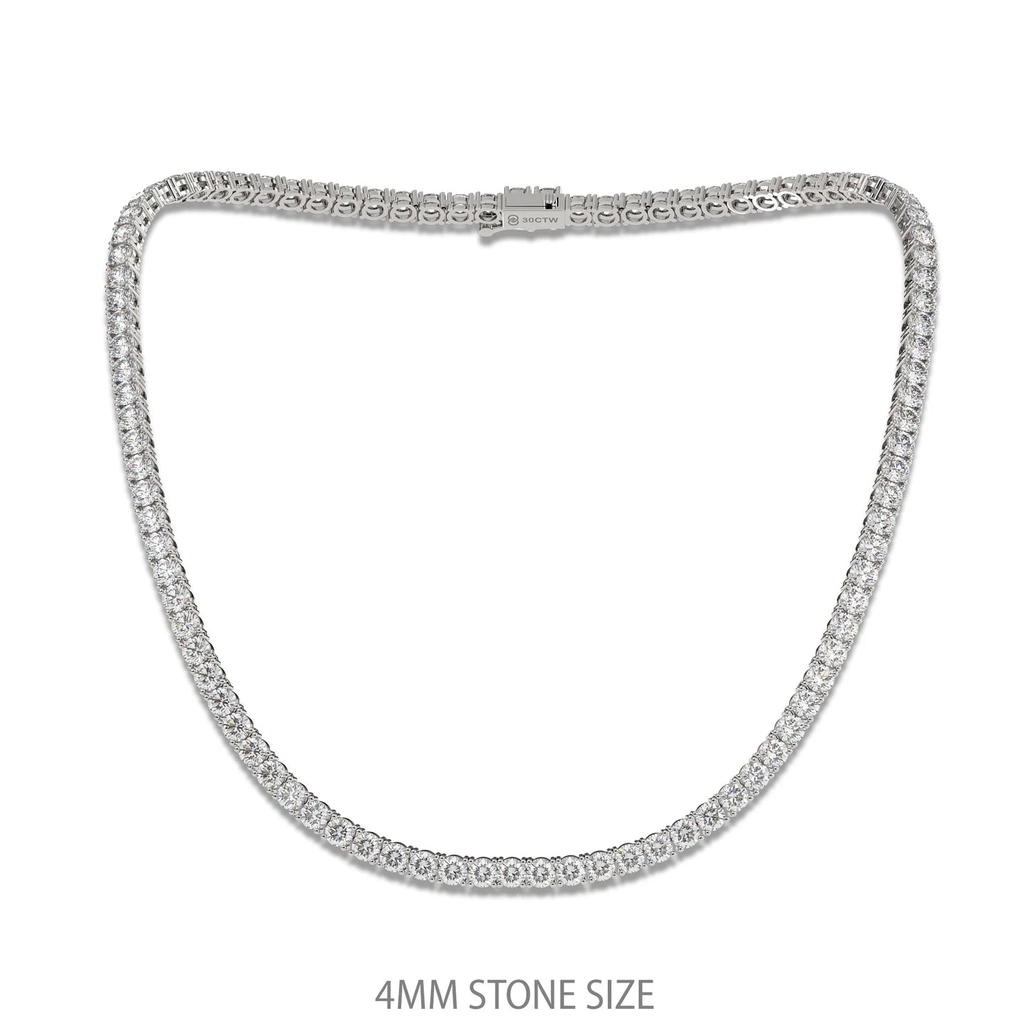 18K White Gold Lab Grown Diamond Tennis Bracelet 5.0-10.0ct