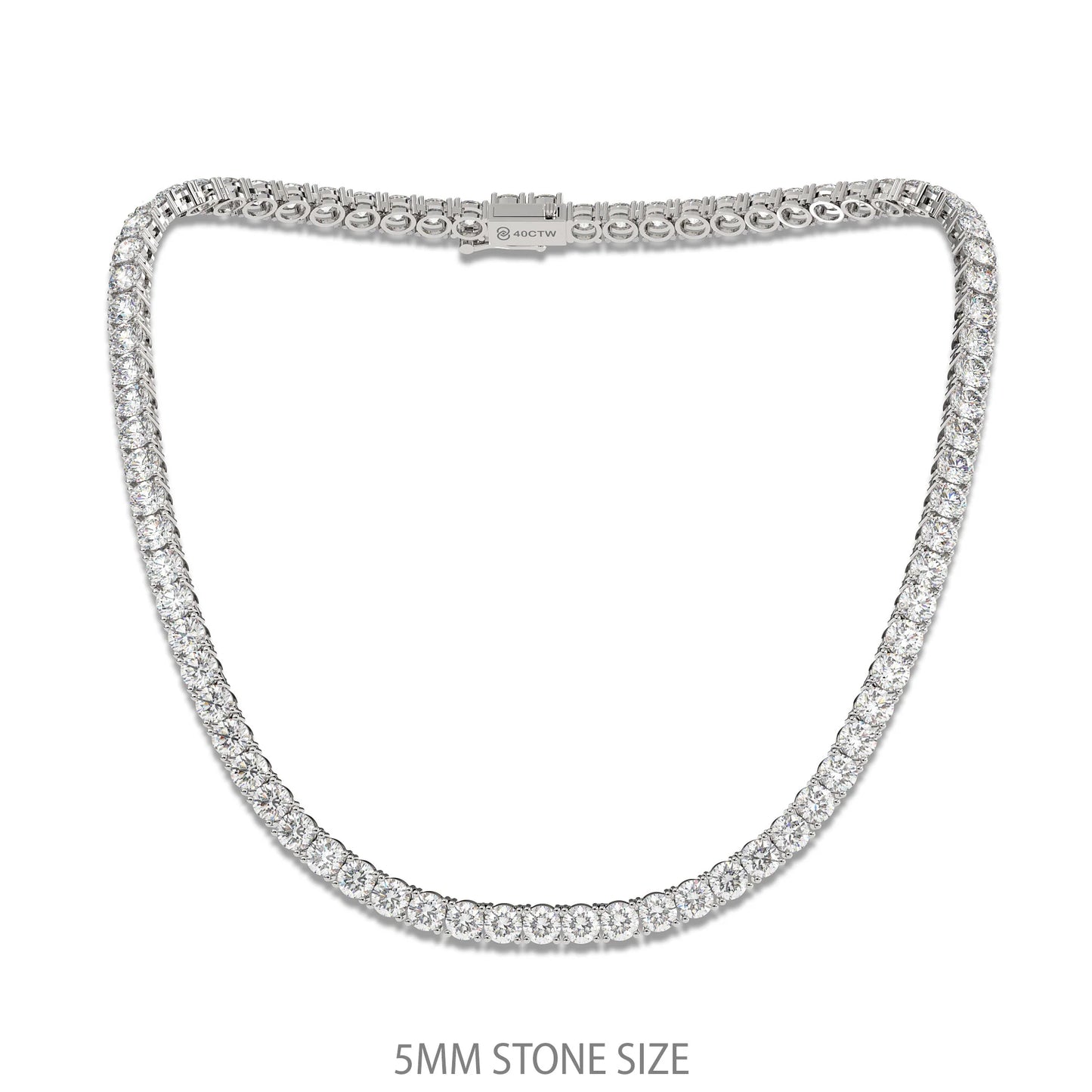 18K White Gold Lab Grown Diamond Tennis Bracelet 5.0-10.0ct