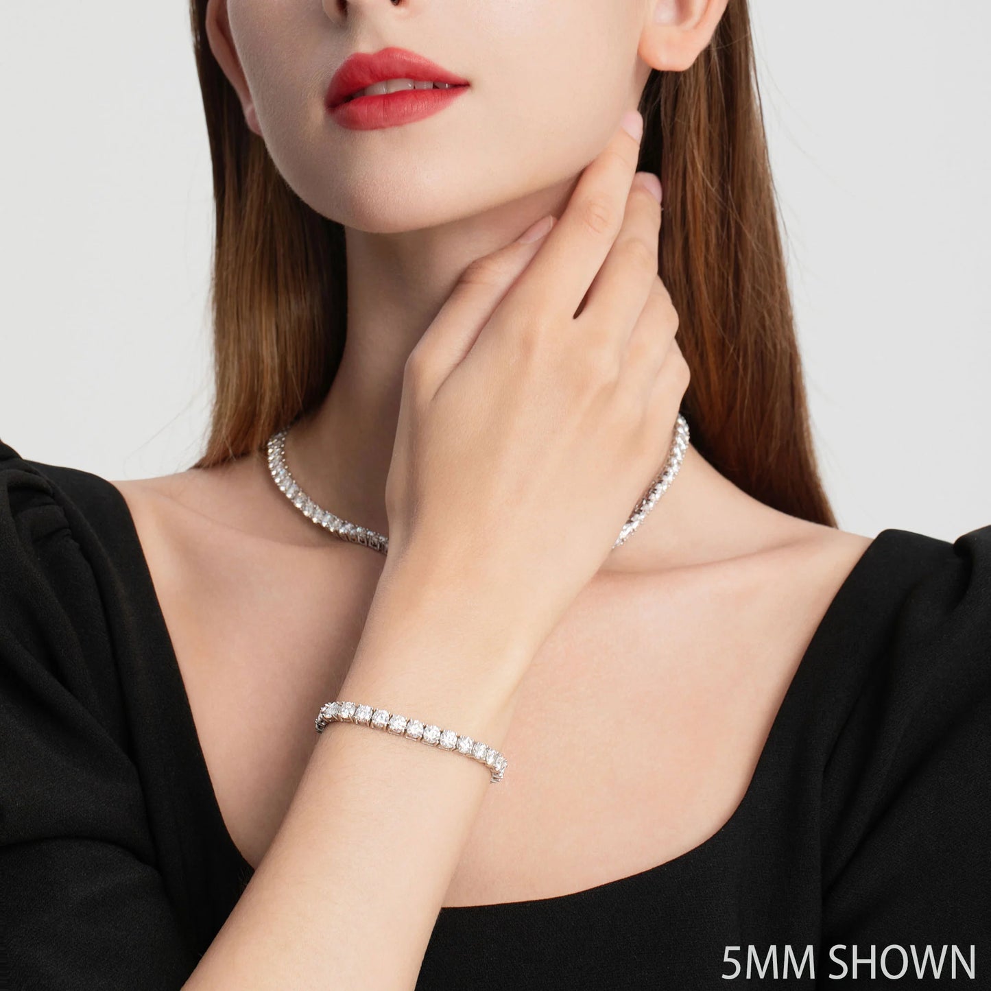 18K White Gold Lab Grown Diamond Tennis Bracelet 3.0-8.0ct