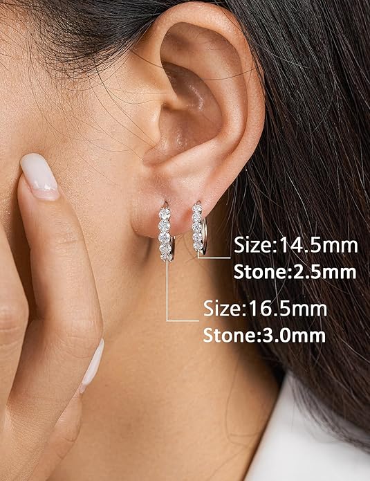18K White Gold Lab Grown Diamond Hoop Earrings 0.60-1.00ct