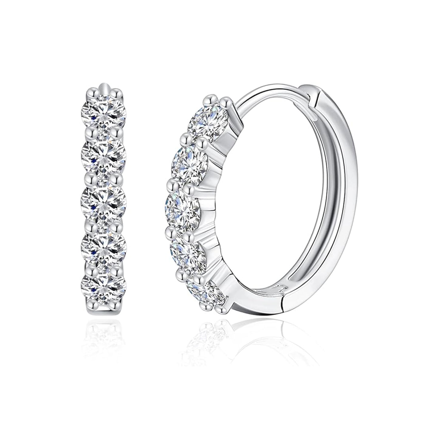 18K White Gold Lab Grown Diamond Hoop Earrings 0.60-1.00ct