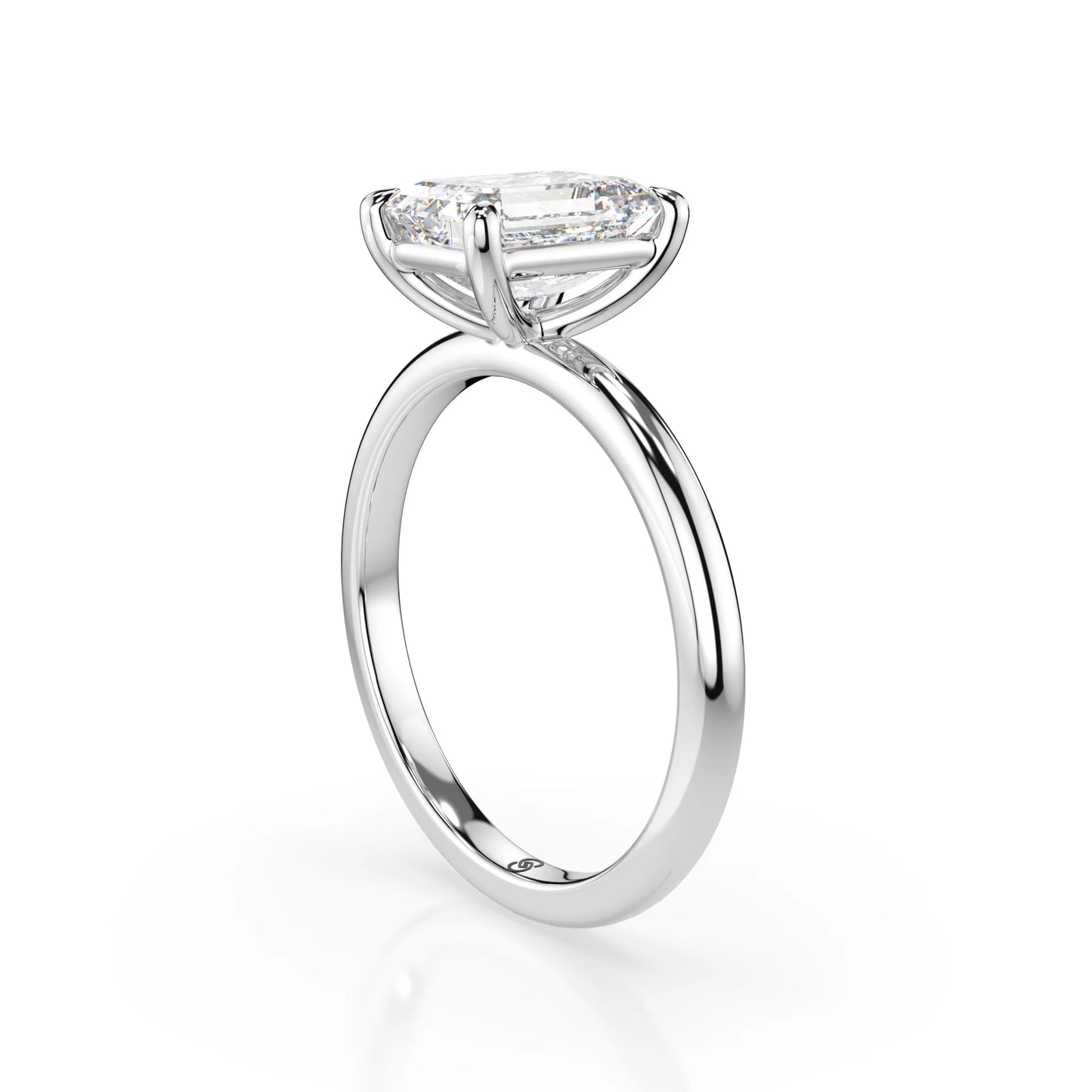 18K White Gold Emerald Cut Lab Grown Diamond 1.0-2.0ct