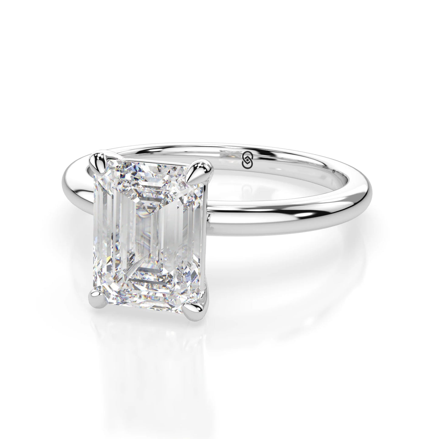 18K White Gold Emerald Cut Lab Grown Diamond 1.0-2.0ct