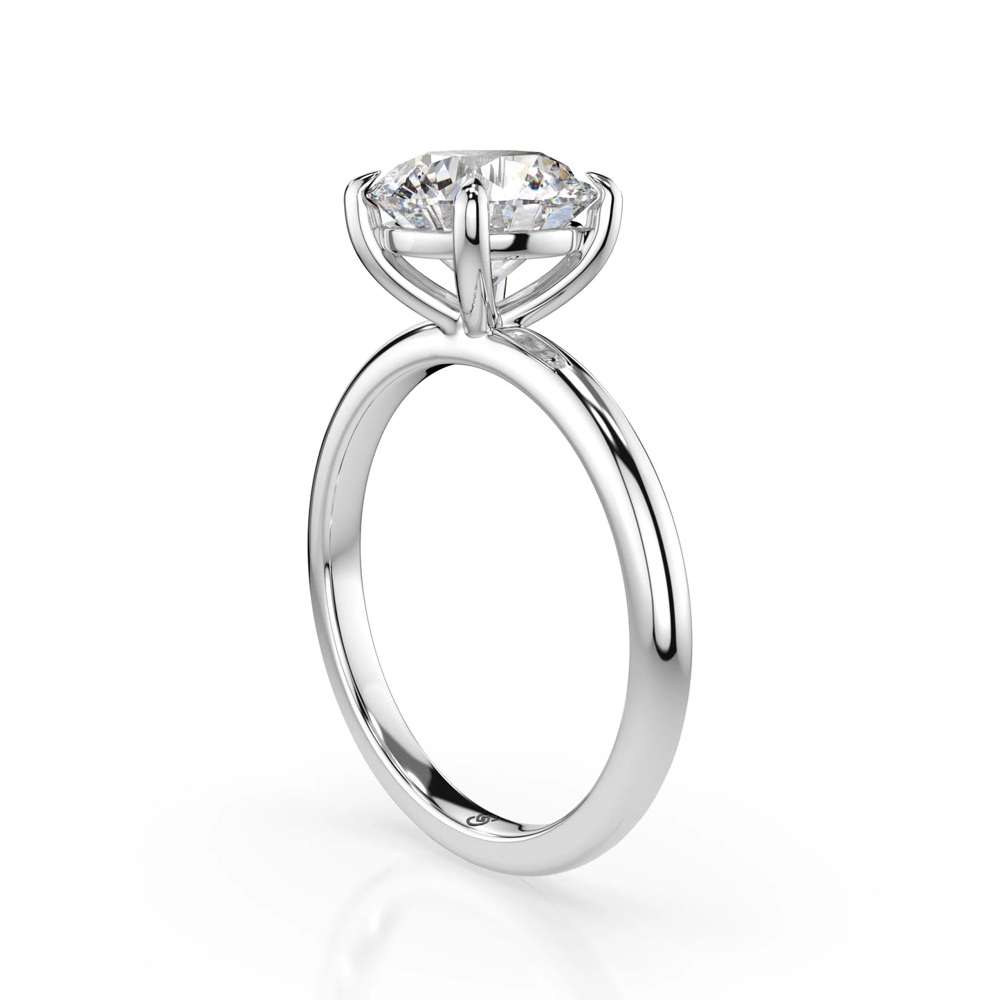 18K White Gold Round Brilliant Lab Grown Diamond Claw Prong Solitaire Ring 1.0-2.0ct