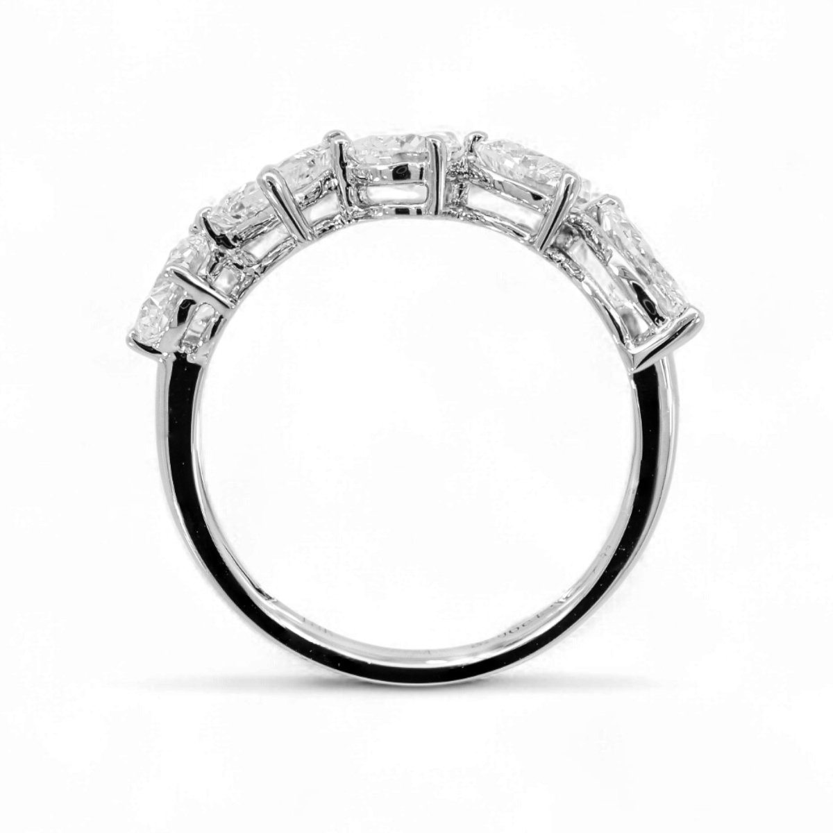 18K White Gold 5 Stone Fancy Shape Lab Grown Diamond Eternity Ring 1.5 - 2.5ct - Triple