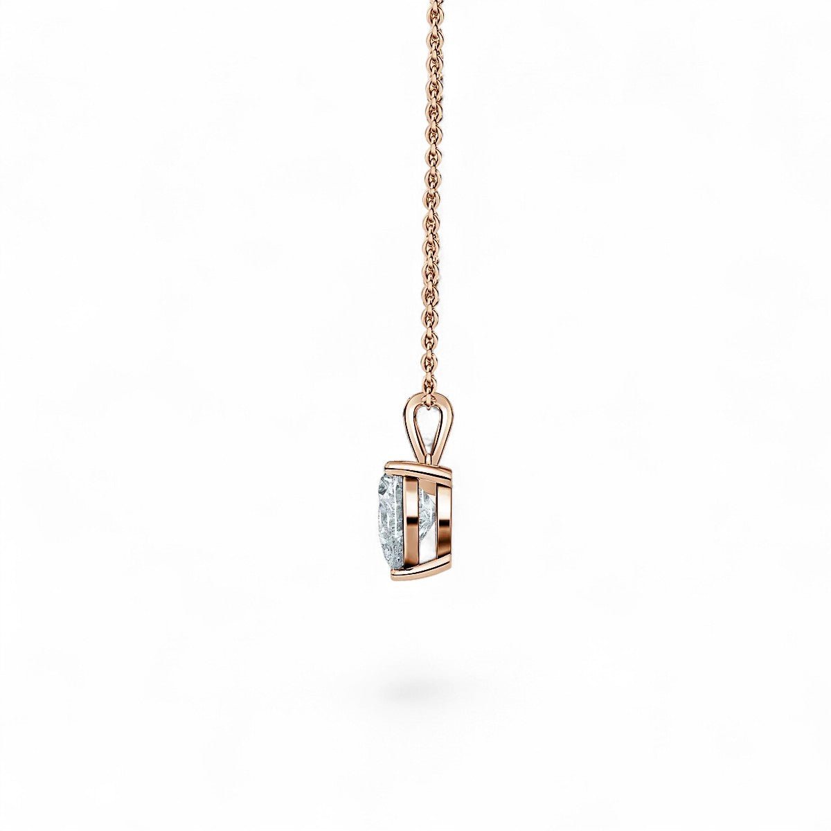 18K White Gold Heart - Shaped Lab Grown Diamond Necklace 1.0 - 3.0ct - Triple