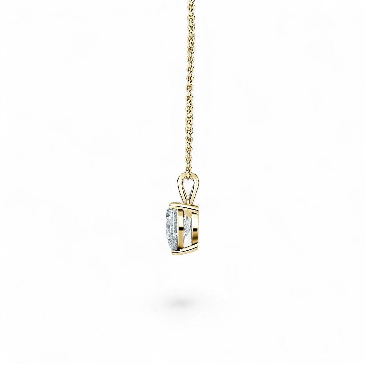 18K White Gold Heart - Shaped Lab Grown Diamond Necklace 1.0 - 3.0ct - Triple