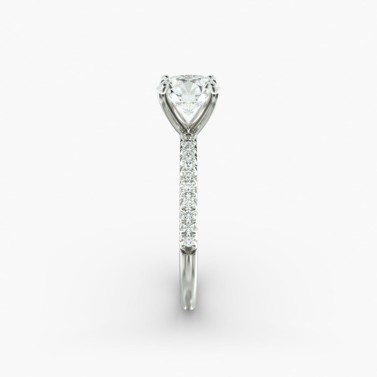 18K White Gold Lab Grown Diamond Engagement Ring 1.0 - 2.5ct - Triple