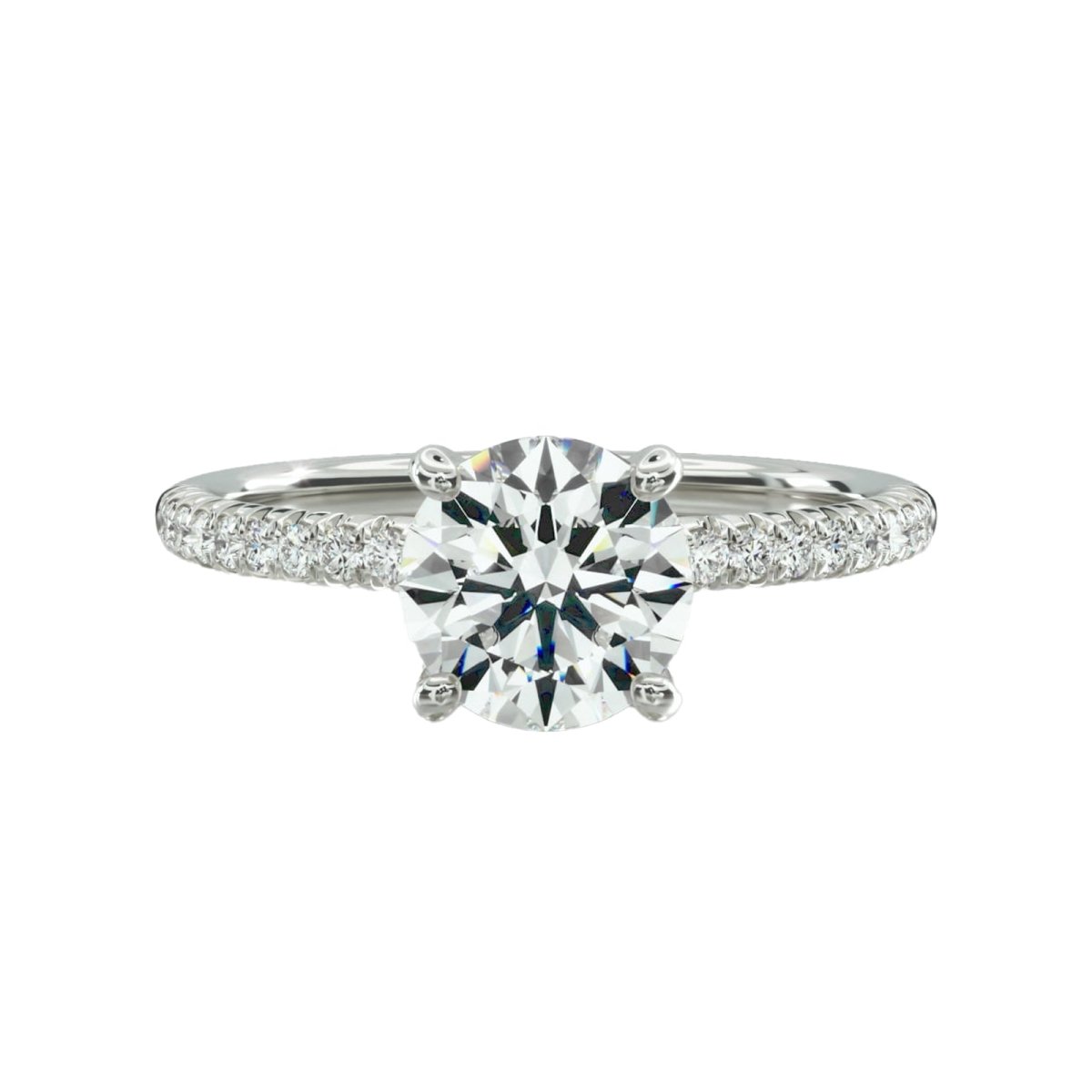 18K White Gold Lab Grown Diamond Engagement Ring 1.0 - 2.5ct - Triple