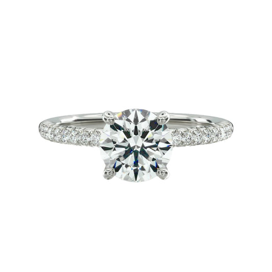 18K White Gold Lab Grown Diamond Engagement Ring 1.0 - 2.5ct - Triple