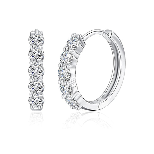 18K White Gold Lab Grown Diamond Hoop Earrings 0.60 - 1.00ct - Triple