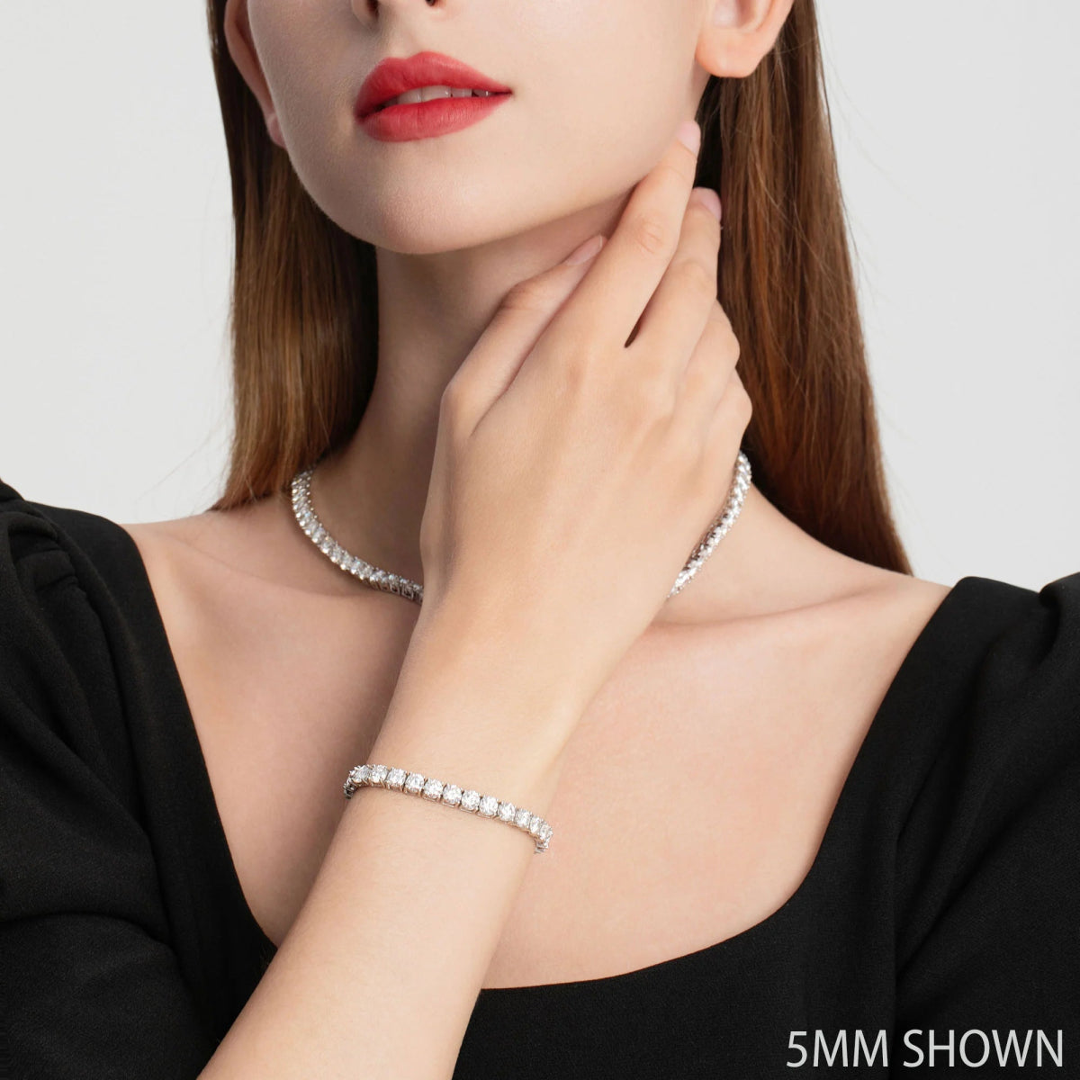 18K White Gold Lab Grown Diamond Tennis Bracelet 3.0 - 10.0ct - Triple