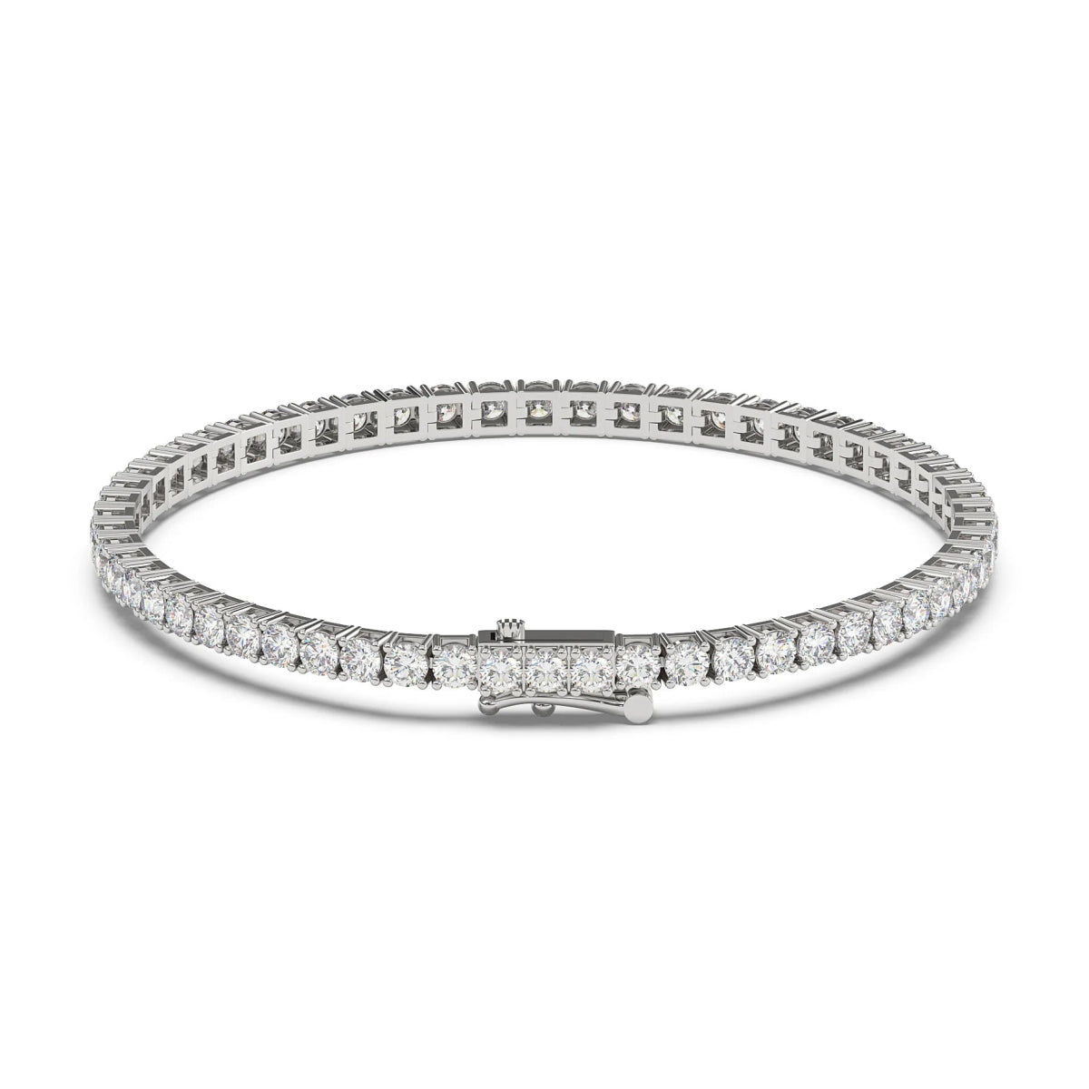 18K White Gold Lab Grown Diamond Tennis Bracelet 3.0 - 10.0ct - Triple