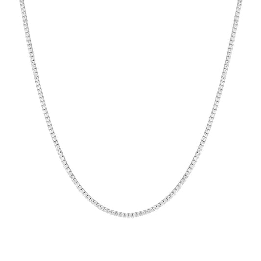 18K White Gold Lab Grown Diamond Tennis Necklace 5.0 - 15.0ct - Triple