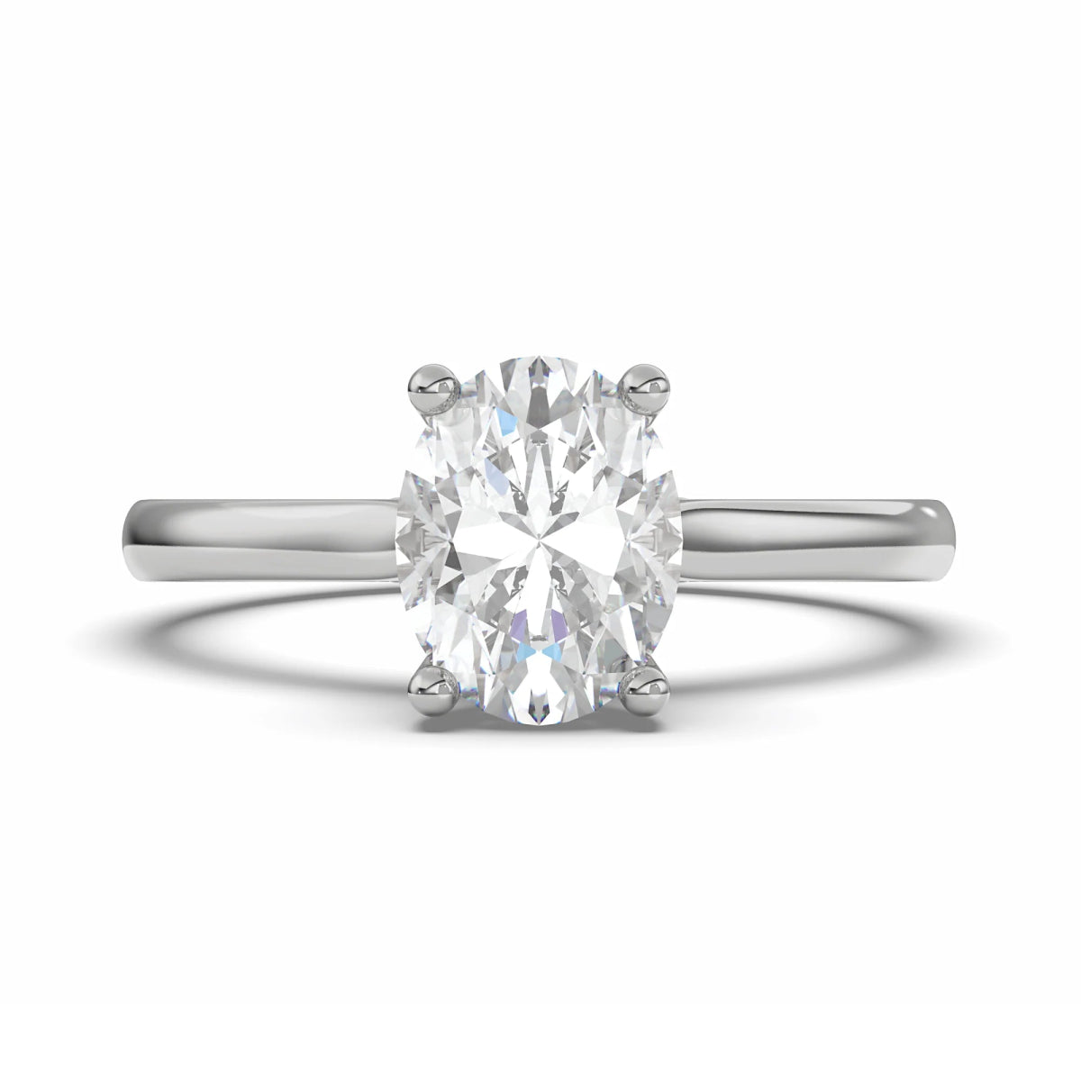 18K Yellow Gold Classic Hidden Halo Oval Cut Lab Grown Diamond Engagement Ring 1.0 - 2.0ct - Triple