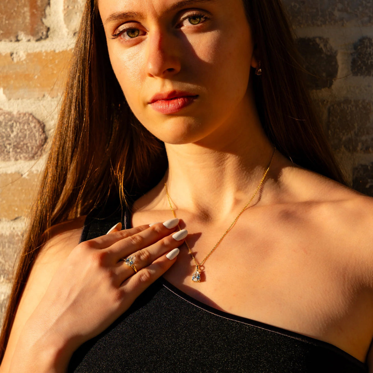 18K Yellow Gold Classic Hidden Halo Pear Cut Lab Grown Diamond Engagement Ring - 1.0 - 2.0ct - Triple