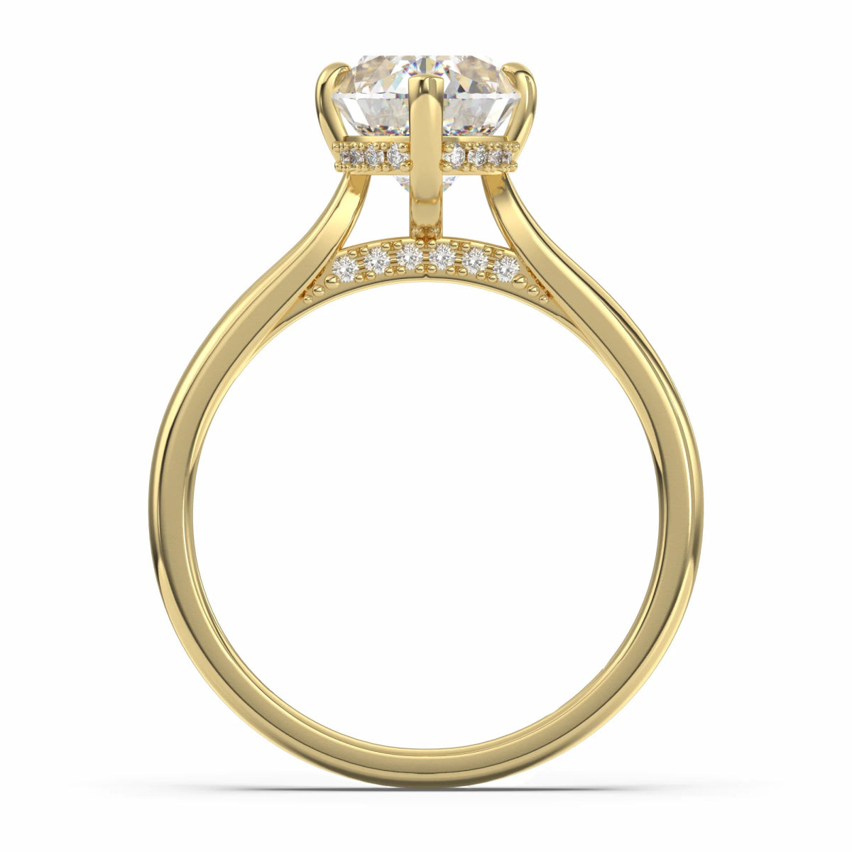 18K Yellow Gold Classica Marquise Cut Lab Grown Diamond Engagement Ring 1.0 - 2.0ct - Triple