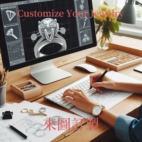 Customize Jewelry - Engagement Ring/Earring/Necklace/Bracelet/Bangle - 18K/14K - Triple